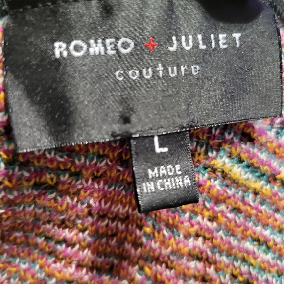 Romeo & Juliet Couture sz L boho colorful floral sweater - Picture 11 of 12